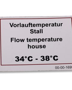 Aufkleber D/GB: Vorlauftemperatur Stall CulinaCup